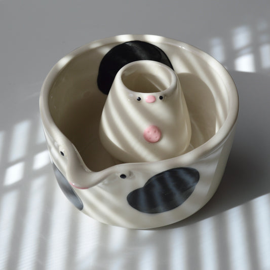 Holstein Cow Matcha Set